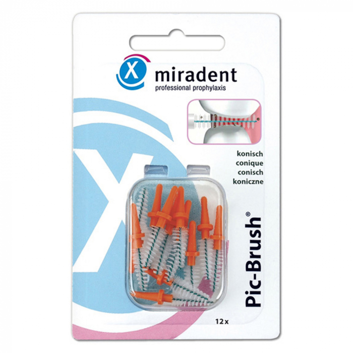 Запасные ёршики для Miradent Pic-Brush оранжевые, 12 шт
