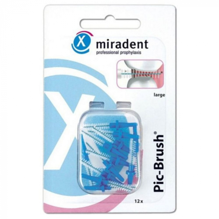 Запасные ёршики для Miradent Pic-Brush голубые, 12 шт