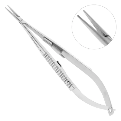 Иглодержатель микрохирургический прямой Castroviejo, 14 см, 20-16*