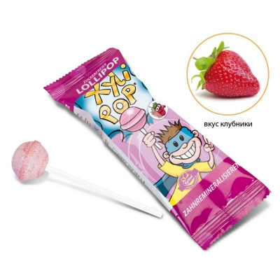 Леденец Miradent XyliPOP клубника, 6 г