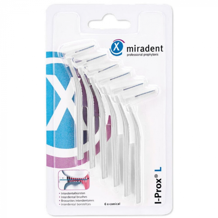Щетки-ёршики Miradent I-Prox L белые, 6 шт