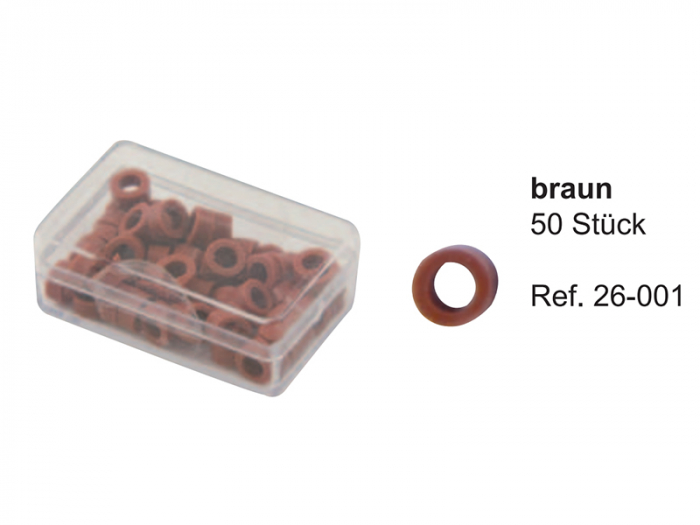 Маркировочные кольца, коричневые, упаковка 50 шт, 26-001*