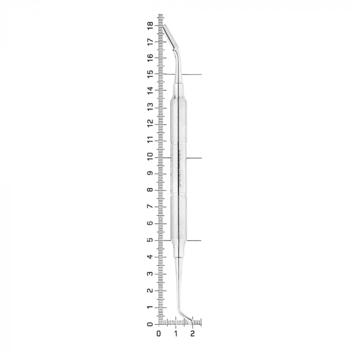 Ложка кюретажная, изогнутая 13х6 мм комбинированная со штопфером 4 мм, 40-72*