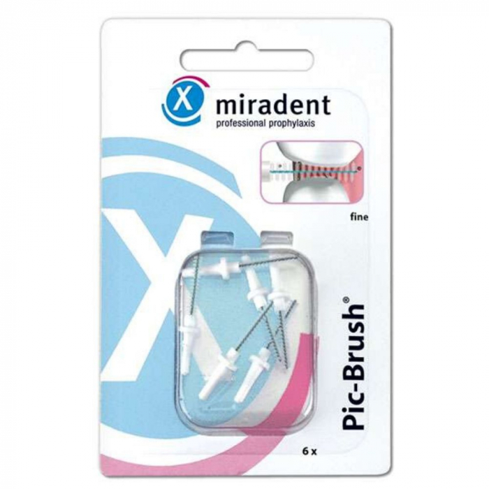 Запасные ёршики для Miradent Pic-Brush белые, 6 шт