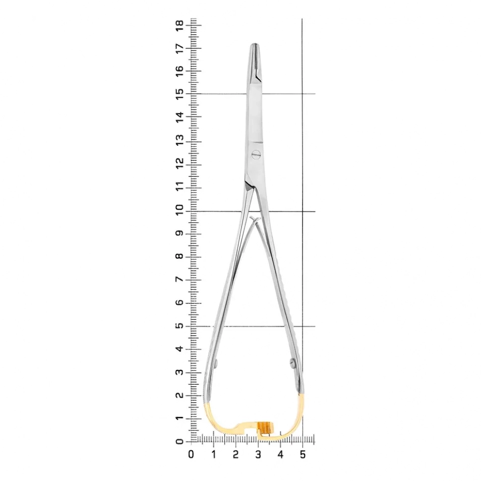 Иглодержатель хирургический прямой Mathieu-Olsen TC, карбит вольфрамовые вставки, 17,0 см, 20-32*
