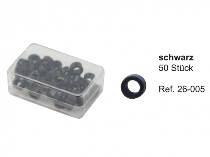 Маркировочные кольца, черные, упаковка 50 шт, 26-005*