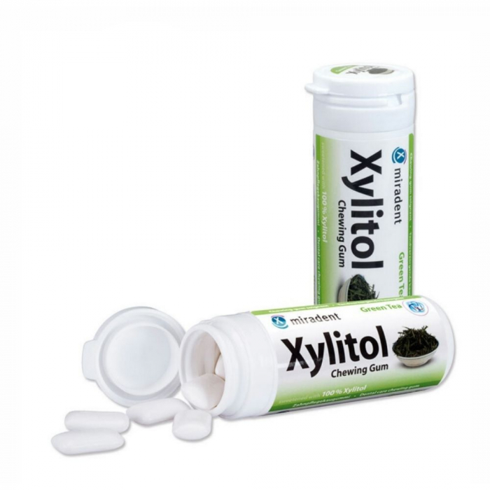 Жевательная резинка Miradent Xylitol Chewing Gum Зеленый чай, 30 гр