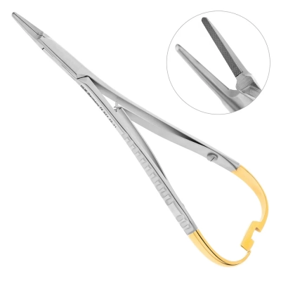 Иглодержатель хирургический прямой Mini-Rider Lichtenberg TC, карбит вольфрамовые вставки, 14 см, 20-21*