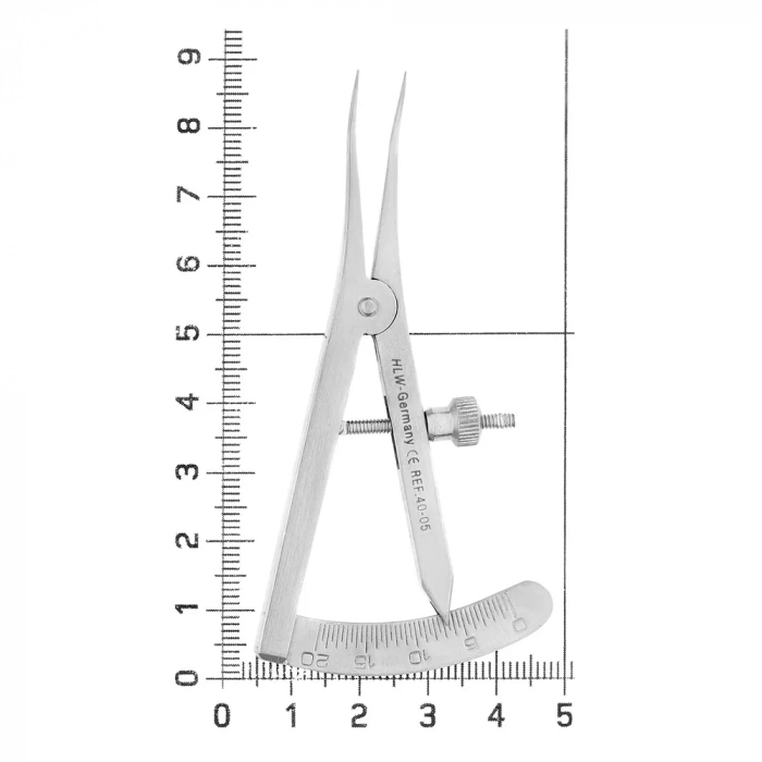 Кронциркуль изогнутый, малый, шкала 0-25 мм, длина 9 см, 40-05*
