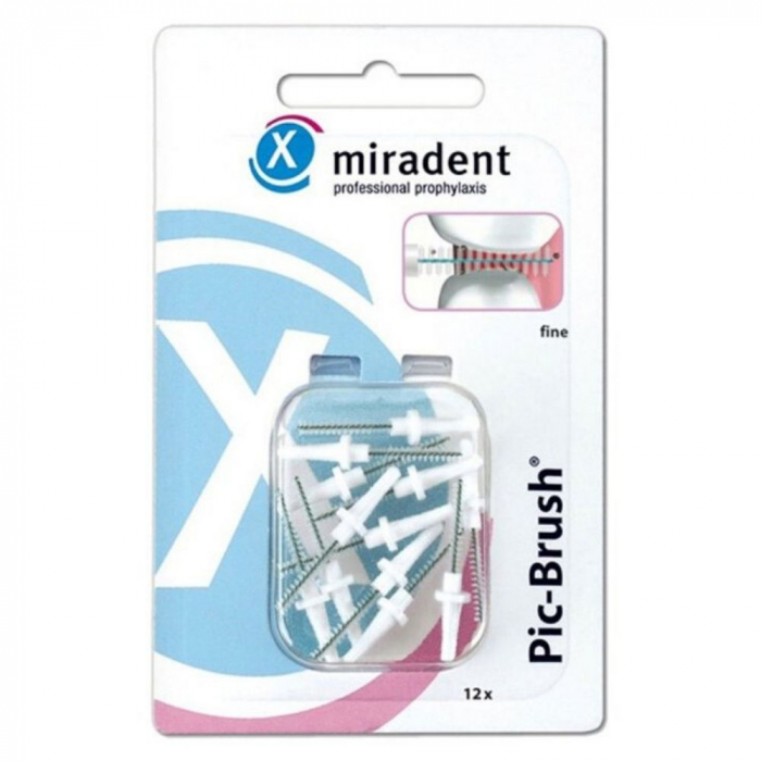 Запасные ёршики для Miradent Pic-Brush белые, 12 шт