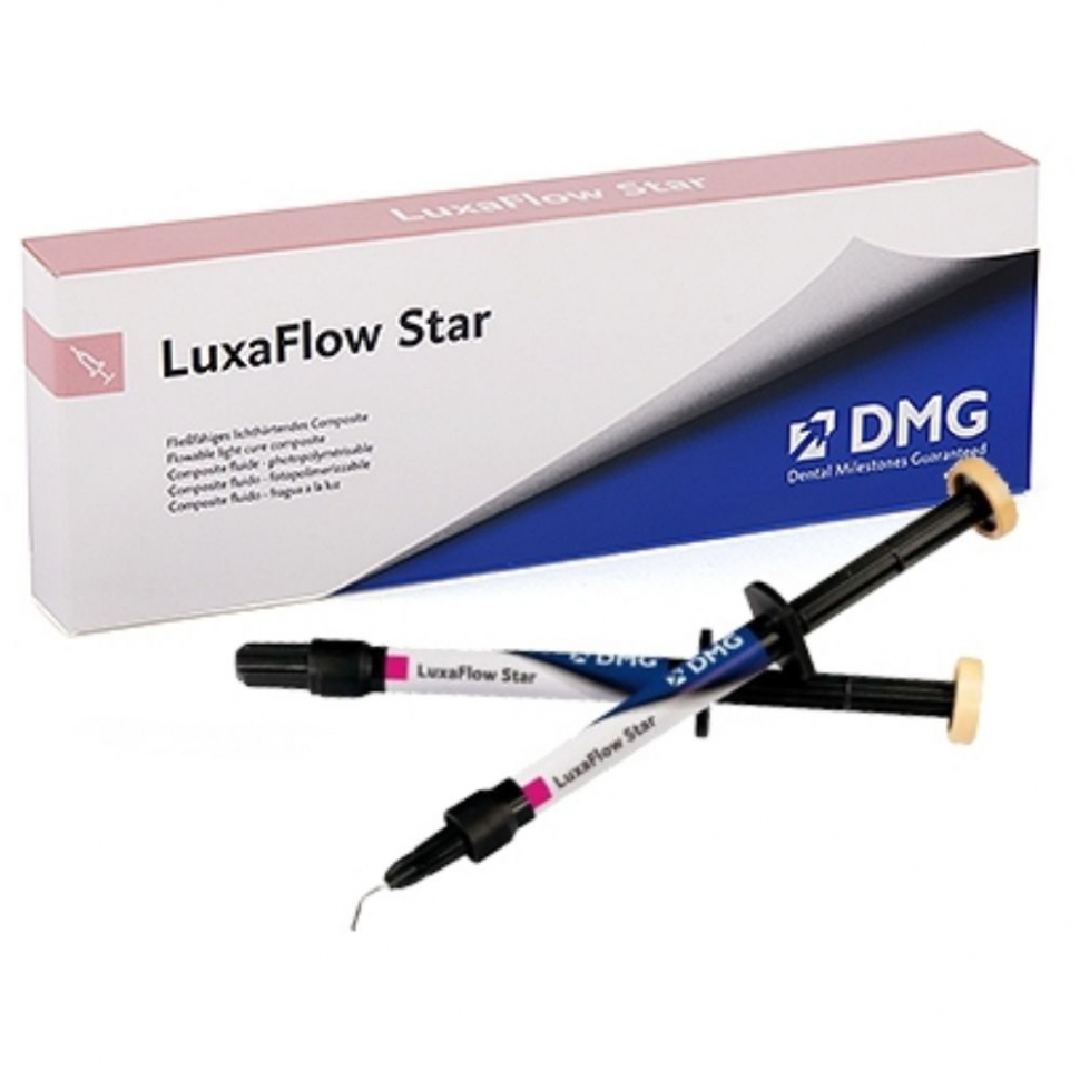 LuxaFlow Star А3 светоотверждаемый текучий композит, 2 шприца по 1.5 г, 10 насадок luer-lock