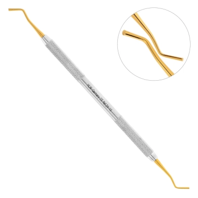 Гладилка двусторонняя со штопфером, нитрид титановое покрытие, 1,8-1,2 мм, 24-10*