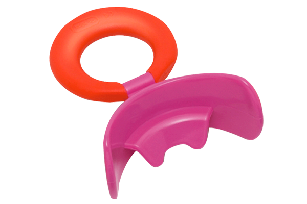 MUPPY с козырьком, жесткая, розовая SMALL (с красным кольцом, от 3 до 5 лет)