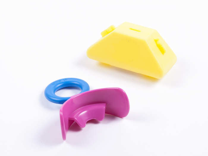 MUPPY с козырьком, жесткая, розовая LARGE (с синим кольцом, от 5 до 8 лет)