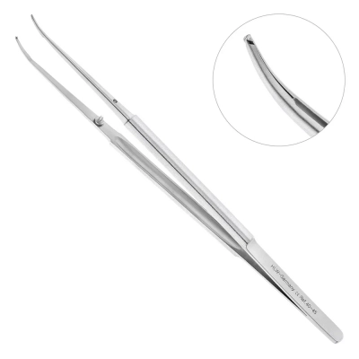 Пинцет микро хирургический изогнутый, 18,0 см, 40-45*
