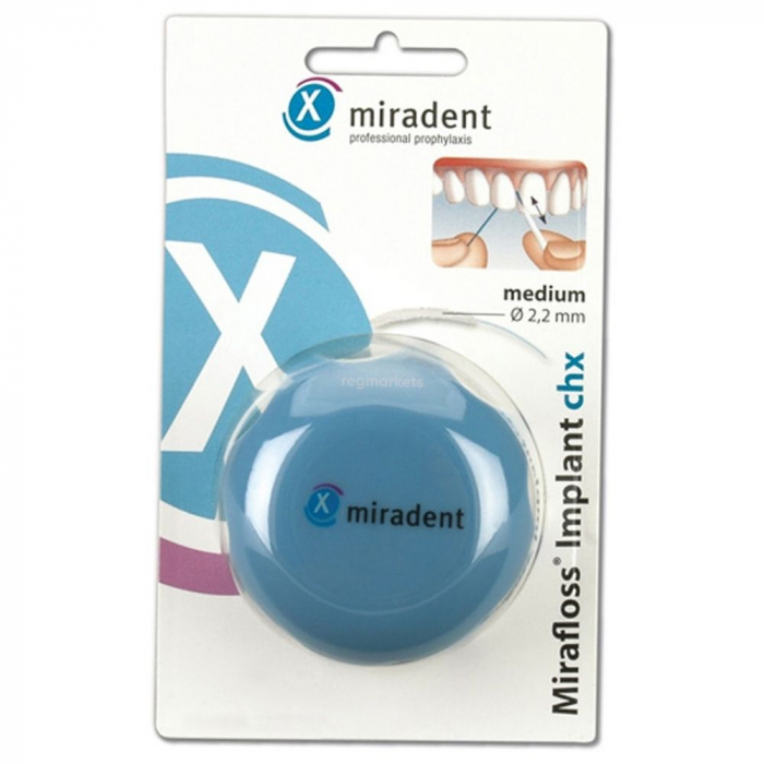 Флосс Miradent Mirafloss Implant chx 2,2 мм