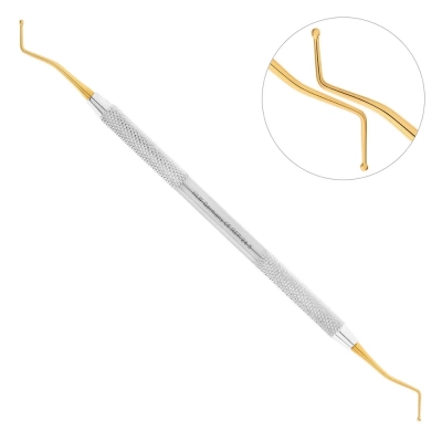 Гладилка двустороннияя с шаровидным штопфером, нитрид титановое покрытие, 1,3-1,6 мм, 24-5*