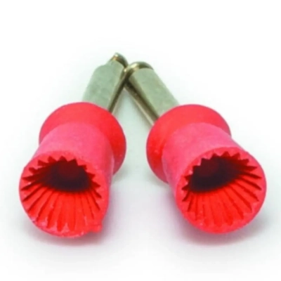 Головки полировальные тип Serrated, красные (мягкие), 12 шт