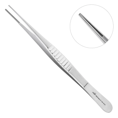 Пинцет прямой атравматичный De Bakey, 15,0 см, 22-34*