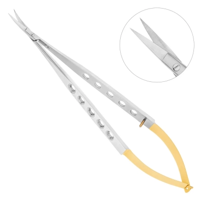 Ножницы микрохирургические изогнутые ТС, 17,0 см, карбит вольфрамовые вставки, 19-23B*