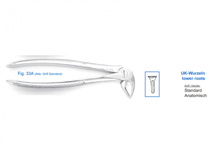 Щипцы для удаления зубов нижние, корневые, 11-33A*
