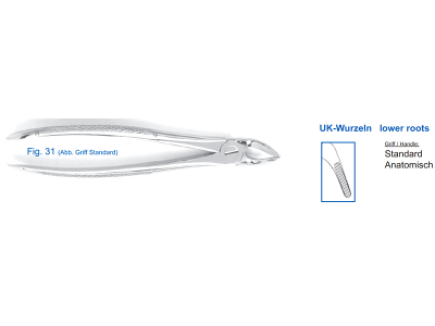 Щипцы для удаления зубов нижние, корневые, 12-31*