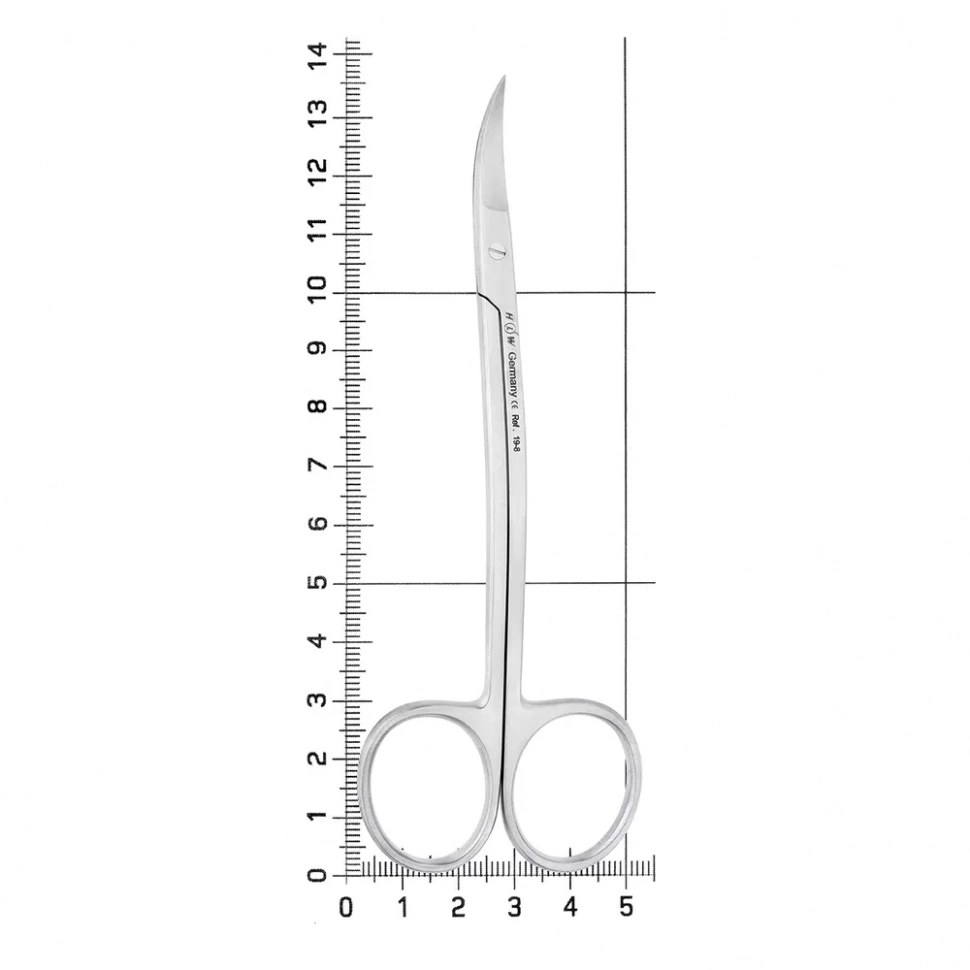 Ножницы хирургические двойной изгиб La Grange, 13,5 см, зубчатые, 19-8*
