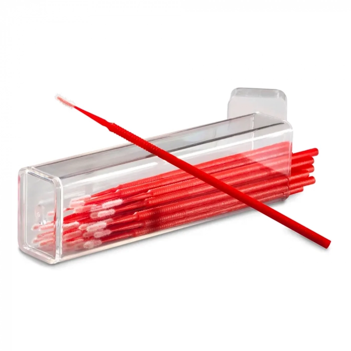 Кисточки Microbrushes для нанесения адгезивных систем красные, 25 шт