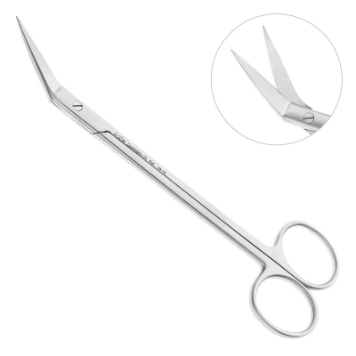 Ножницы хирургические двойные угловые Locklin, 16,0 см, зубчатые, 19-10*