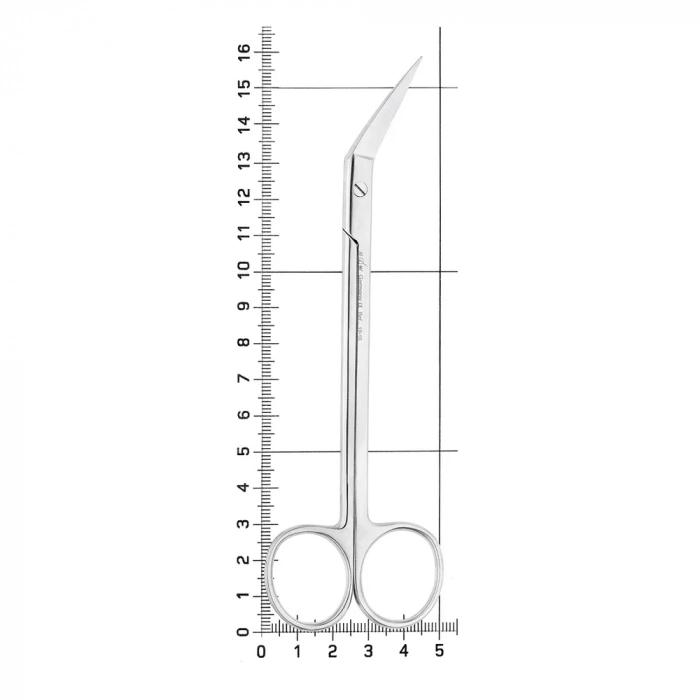 Ножницы хирургические двойные угловые Locklin, 16,0 см, зубчатые, 19-10*
