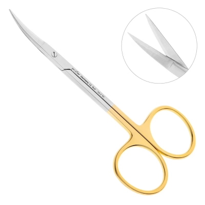 Ножницы хирургические изогнутые Iris-Schere TC, 11,5 см, карбит вольфрамовые вставки, 19-2TC*