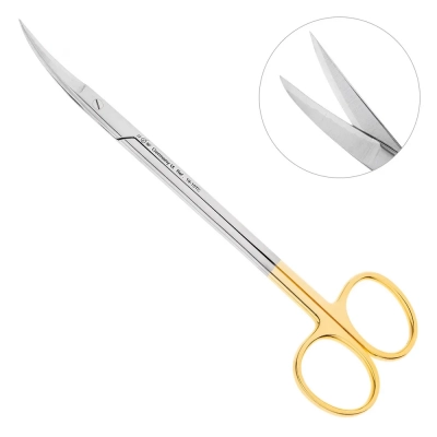 Ножницы хирургические изогнутые Kelly TC, 16,0 см, зубчатые, карбит вольфрамовые вставки, 19-15TC*