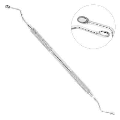 Ложка кюретажная Hemingway, овальная, изогнутая, 4,0 мм, 25-16*