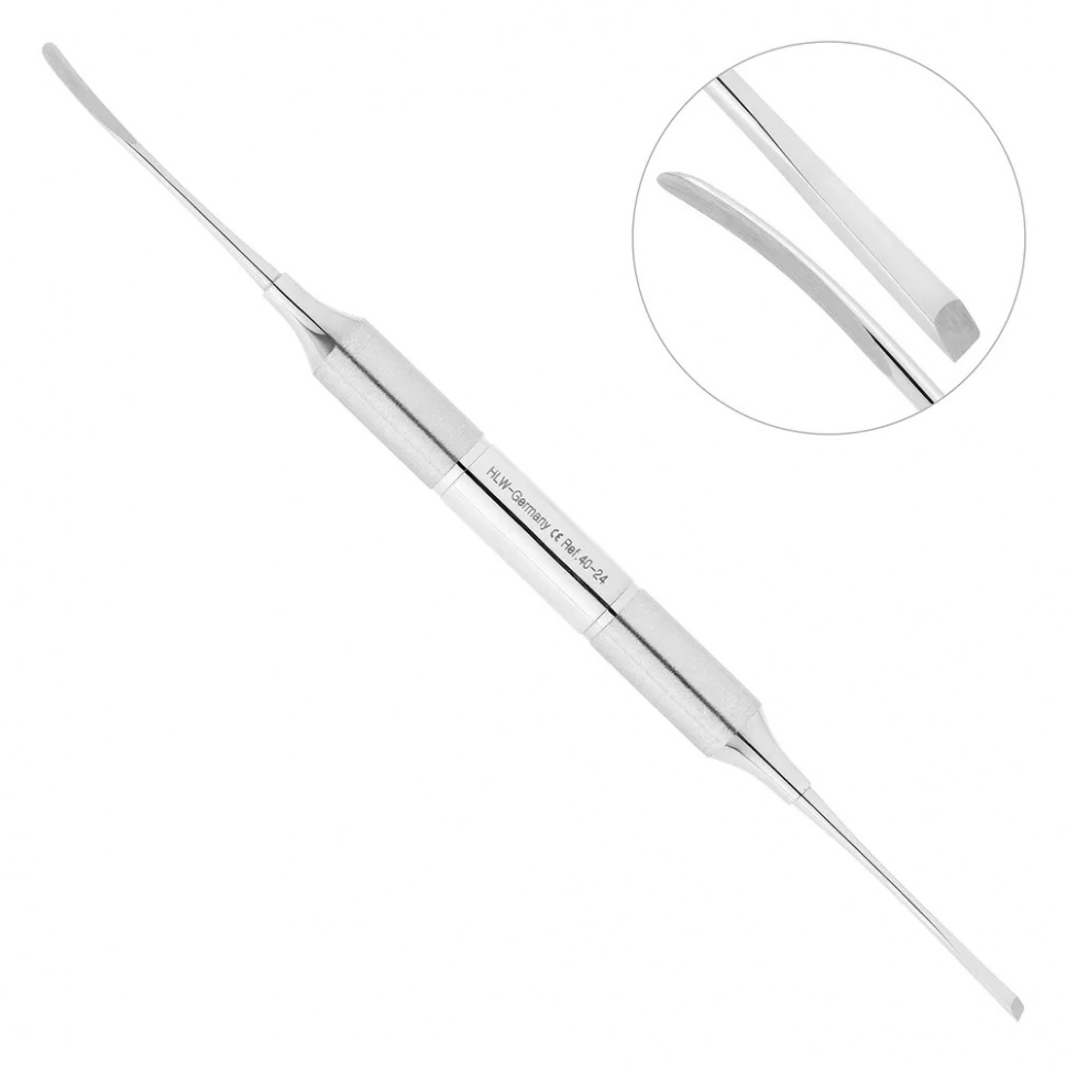 Распатор-микро двусторонний, 2,5-2,5 мм , ручка DELUXE, ø 10 мм, 40-24*