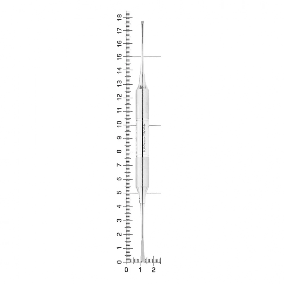 Распатор-микро двусторонний, 2,5-2,5 мм , ручка DELUXE, ø 10 мм, 40-24*