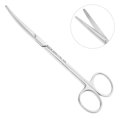 Ножницы хирургические изогнутые Metzenbaum, 14,5 см, тупой кончик, 19-26*