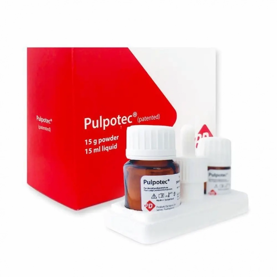 Препарат Pulpotec для лечения пульпита путем пульпотомии, 15 г+15 мл