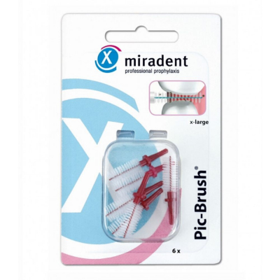 Запасные ёршики для Miradent Pic-Brush красные, 6 шт