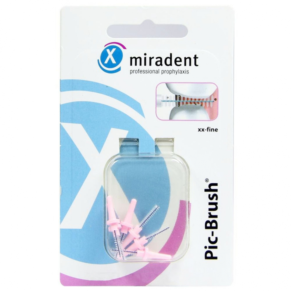 Запасные ёршики для Miradent Pic-Brush розовые, 6 шт