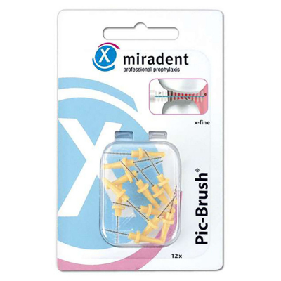 Запасные ёршики для Miradent Pic-Brush желтые, 12 шт