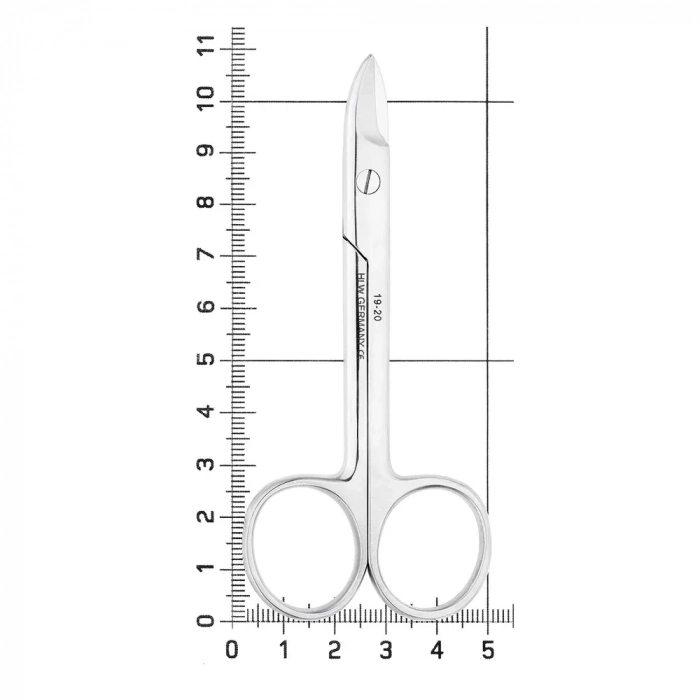 Ножницы коронковые изогнутые, 10,0 см, зубчатые, 19-20*