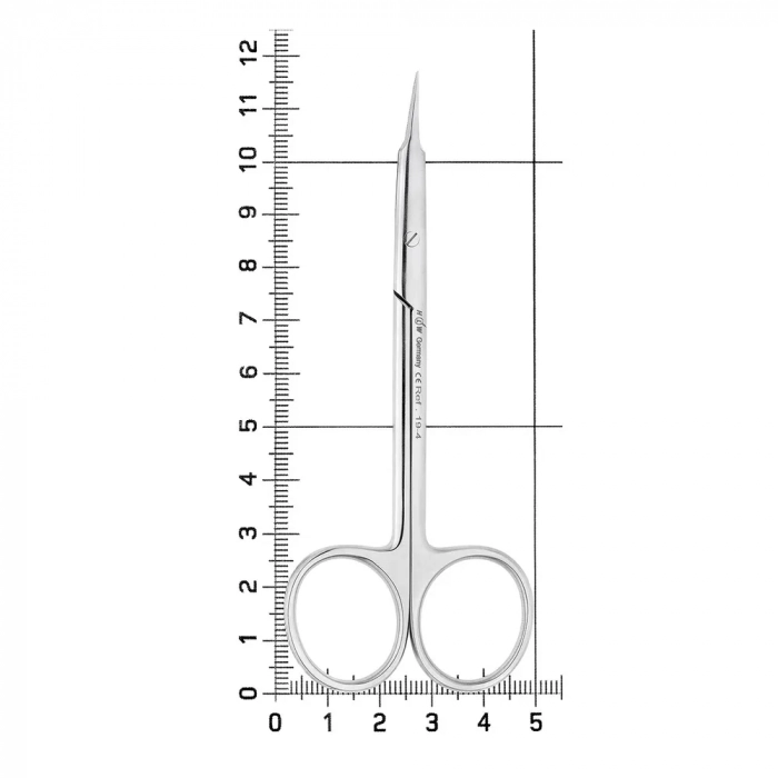 Ножницы хирургические изогнутые 11,5 см, Stevens, зубчатые, 19-4*